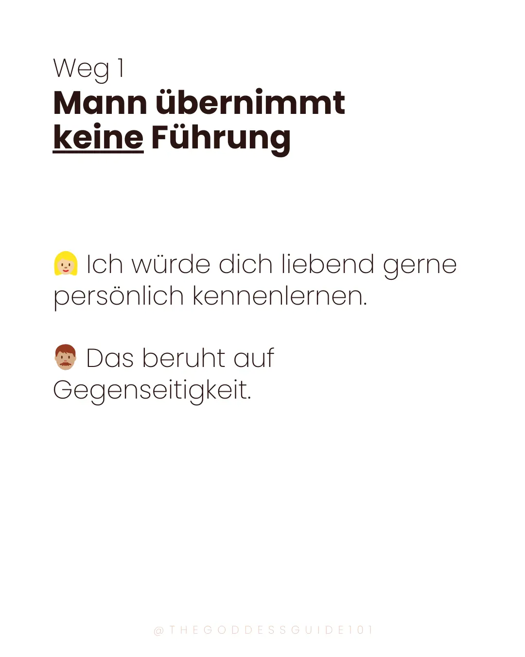 Wie verhält sich ein richtiger Mann. Beispiel 3: Wenn der Mann keine Führung übernimmt.