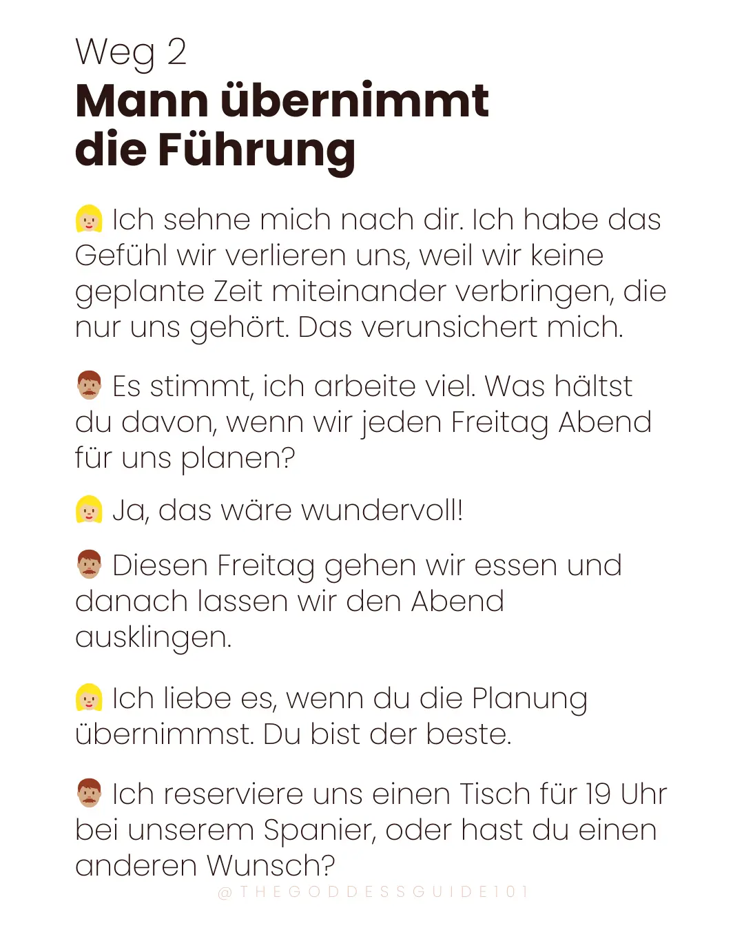 Wie verhält sich ein richtiger Mann? Beispiel 4: Wenn der Mann die Führung übernimmt.