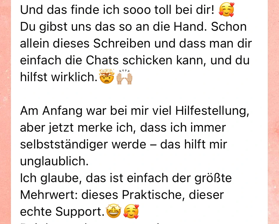 Weiblichkeits Coaching - Erfahrung von Kundin - Praktischer Support